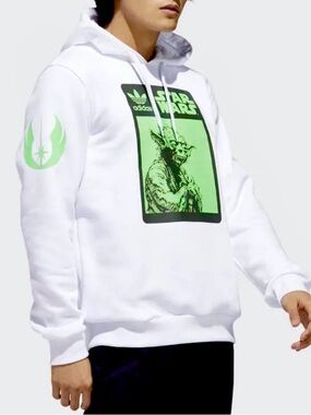 ADIDAS Originals x Star Wars Yoda Box Logo Hooded Sweatshirt - Men’s L - RARE